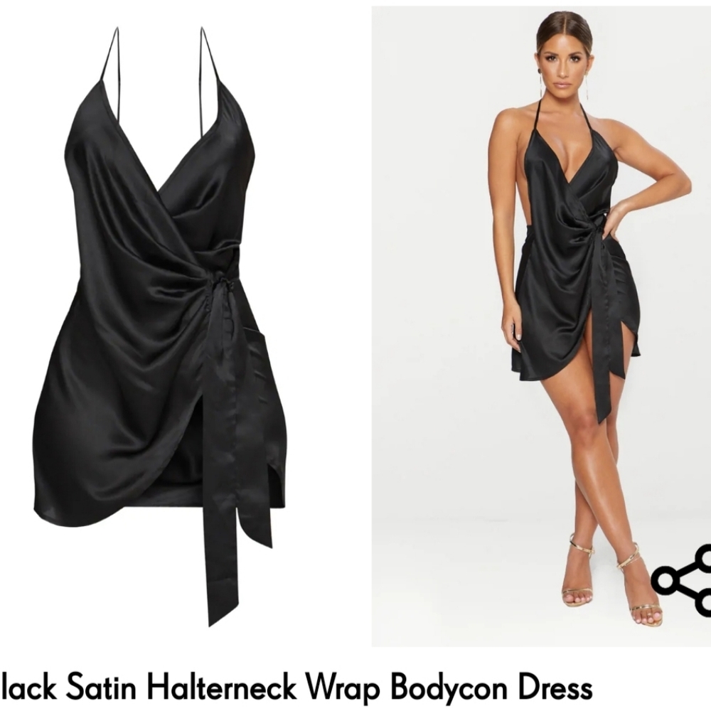 Black satin dress